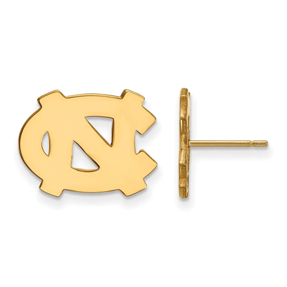 14k Yellow Gold U of North Carolina Small 'NC' Post Earrings