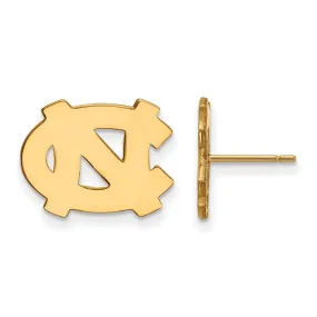 14k Yellow Gold U of North Carolina Small 'NC' Post Earrings