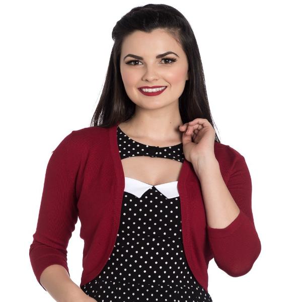 3/4 Sleeve Red Stretch Shrug Bolero