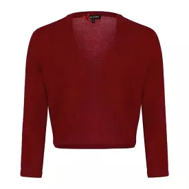 3/4 Sleeve Red Stretch Shrug Bolero