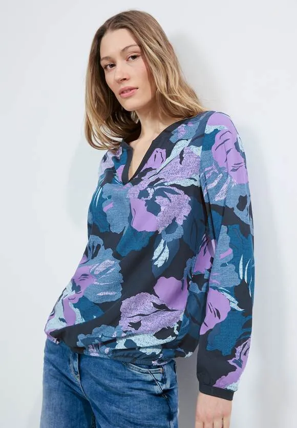 344540- Lilac/Navy Print Blouse - Cecil