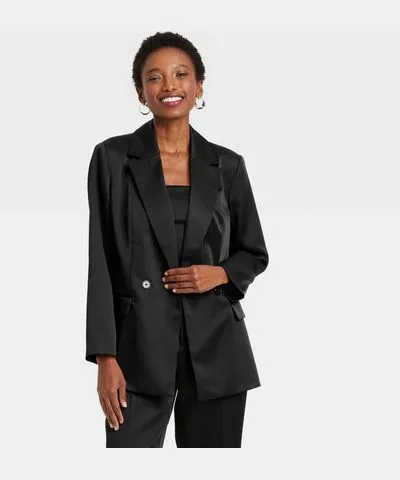 A New Day Women's Structured Satin Blazer