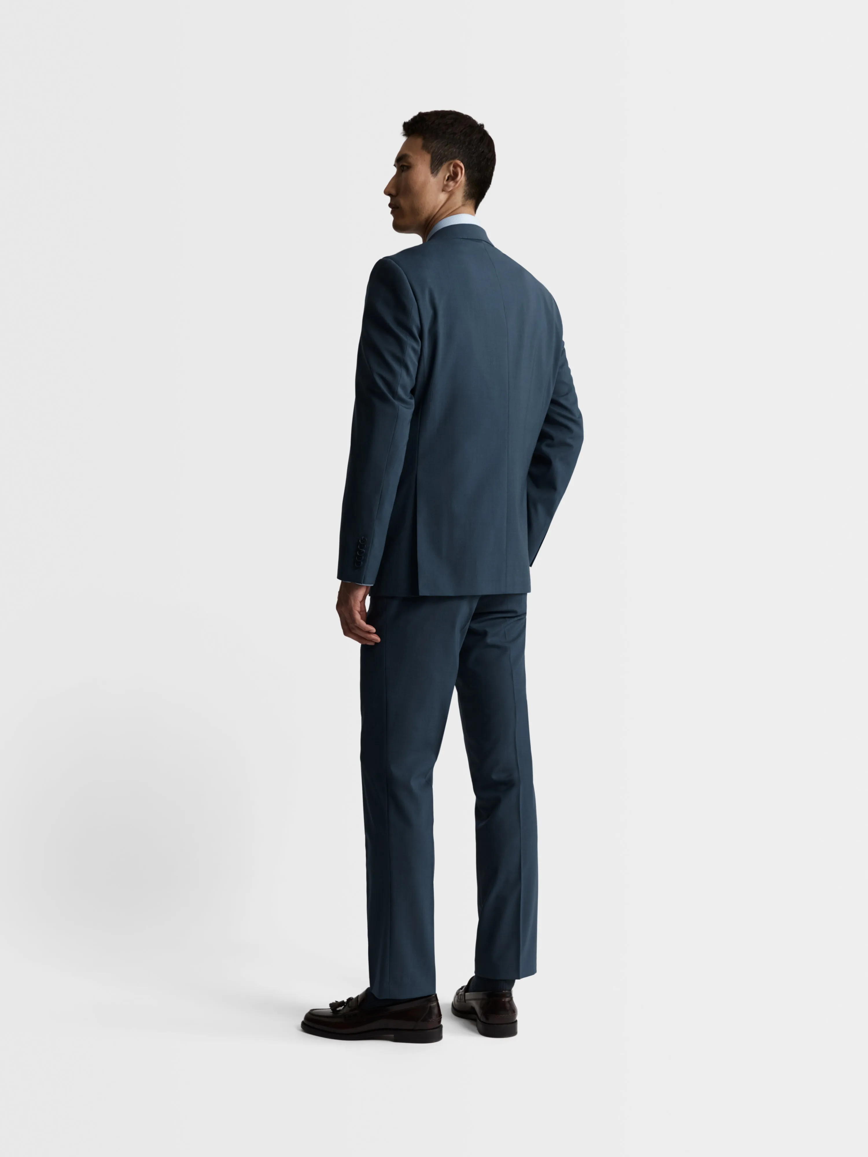 Adam Polywool Slim Denim Suit Jacket