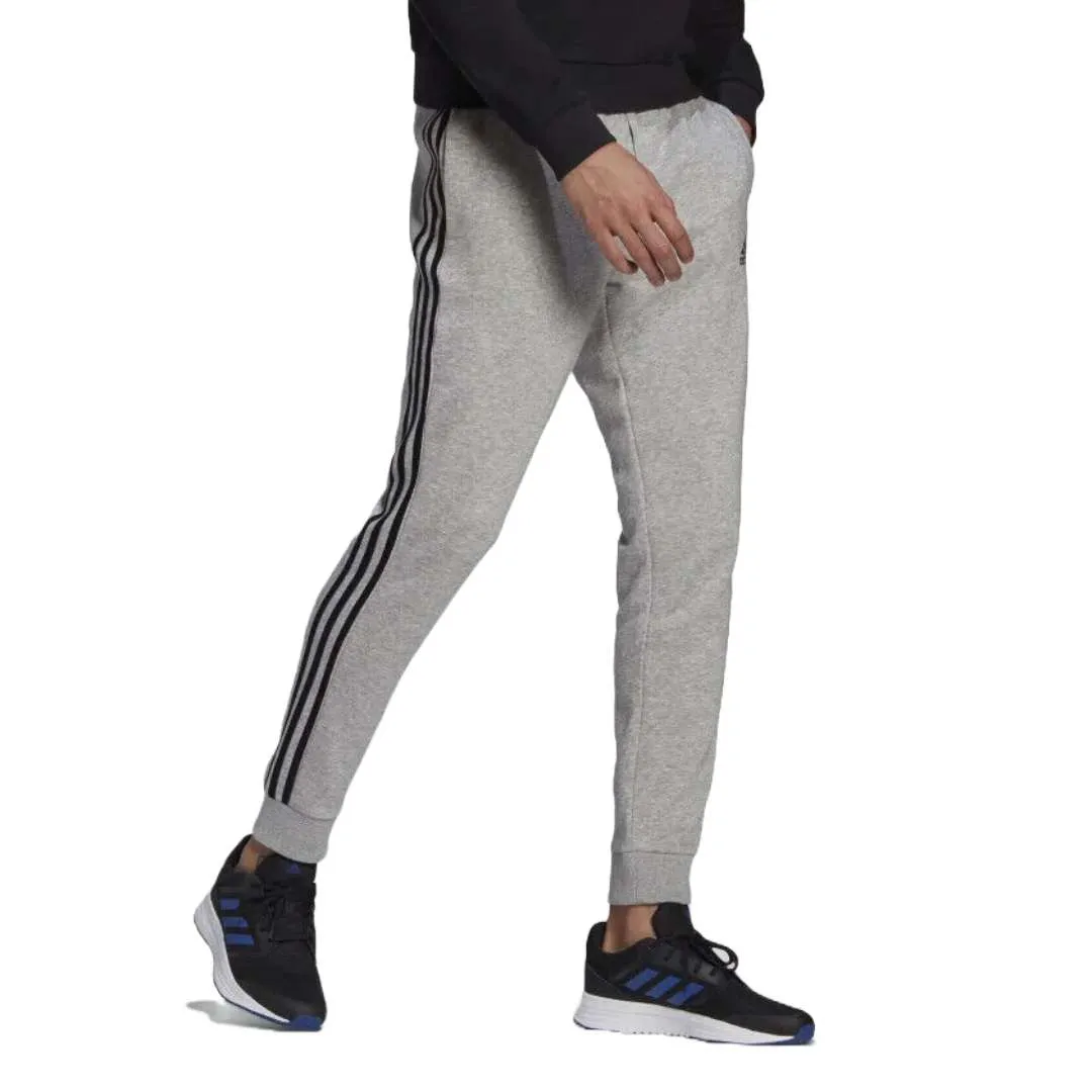 adidas Men’s Standard Essentials Fleece Tapered Cuff 3-Stripes Pants