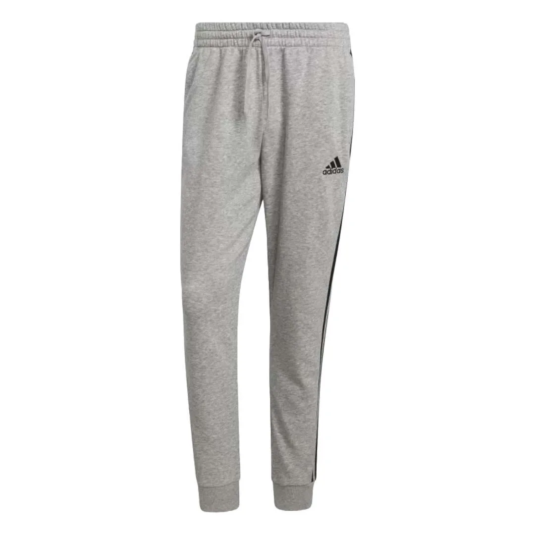 adidas Men’s Standard Essentials Fleece Tapered Cuff 3-Stripes Pants