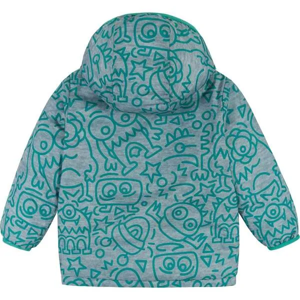 Andy & Evan Infant Reversible Aqua Monsters Puffer Jacket