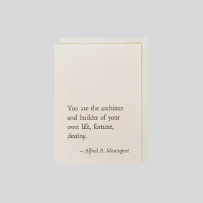 Architect Quote Card - Alfred A Montapert