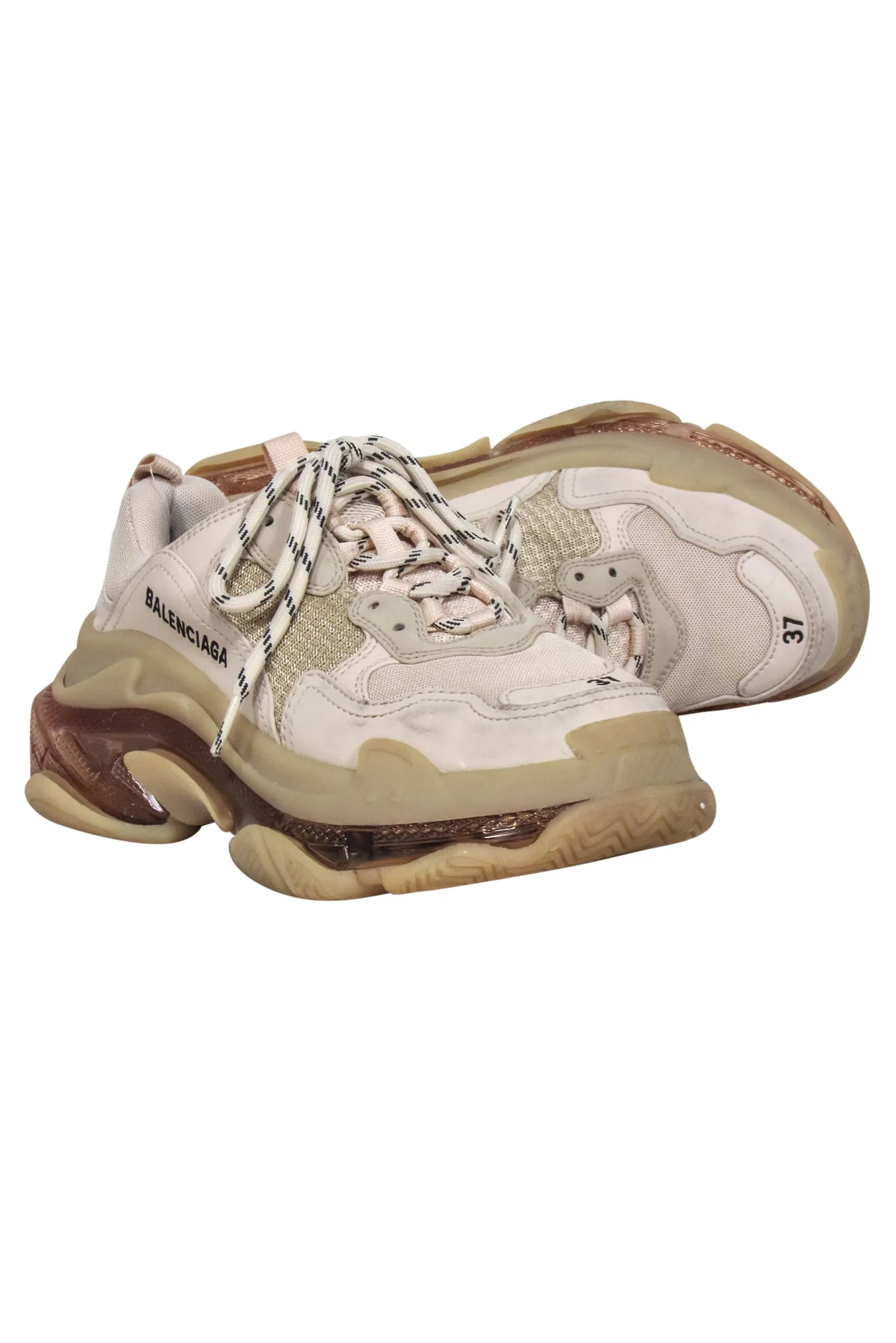 Balenciaga - Beige, Cream & Tan Chunky Triple S Sneakers Sz 7