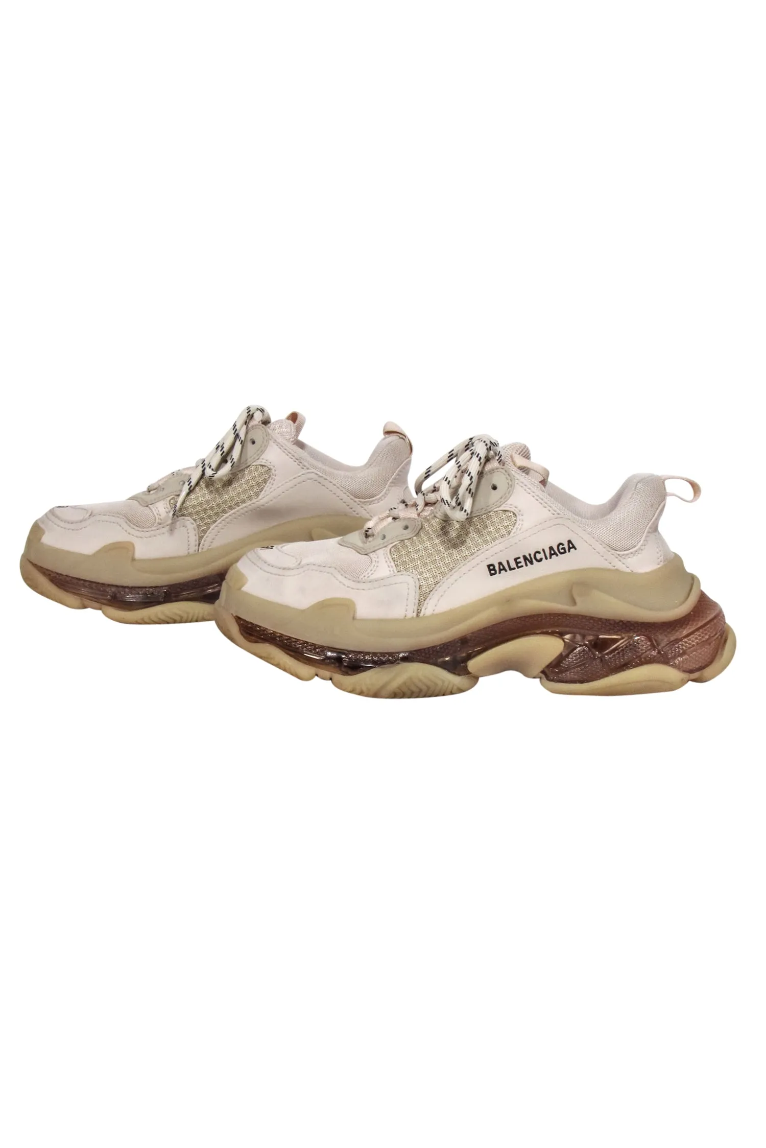 Balenciaga - Beige, Cream & Tan Chunky Triple S Sneakers Sz 7