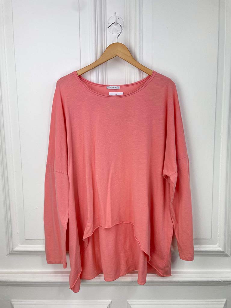 Basic Long Sleeve Slub Top - Watermelon