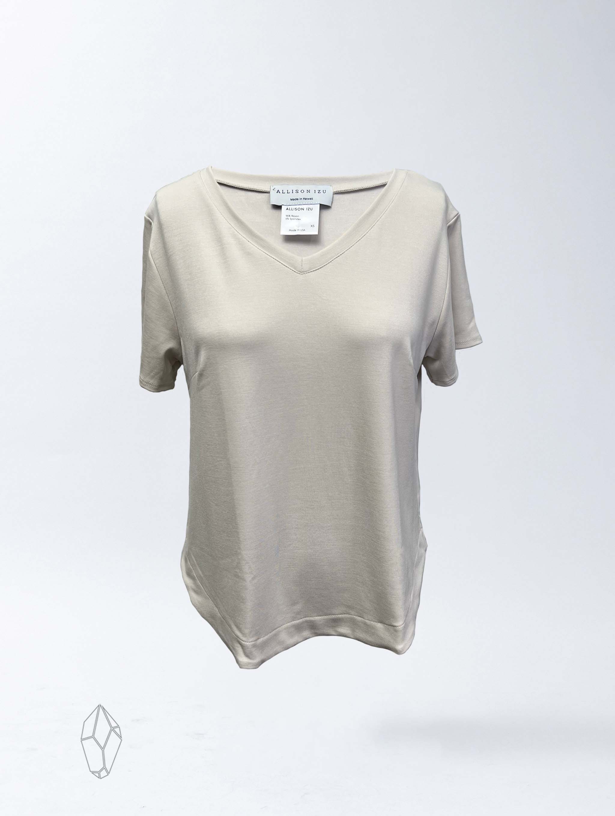 Becca V Neck - Antique White Soft Ponte