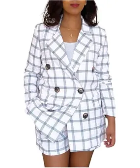 Bellavie Plaid Blazer And Short Set