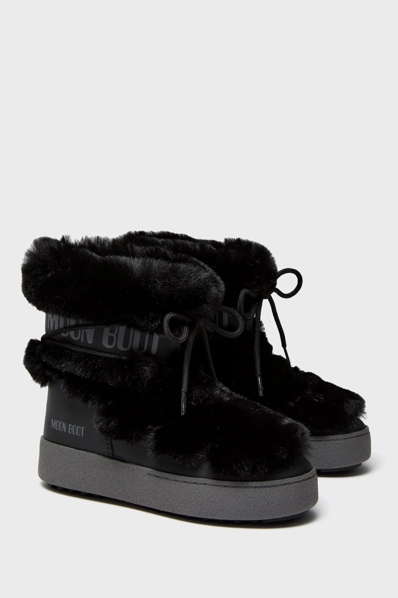 Black LTrack Faux Fur Boots