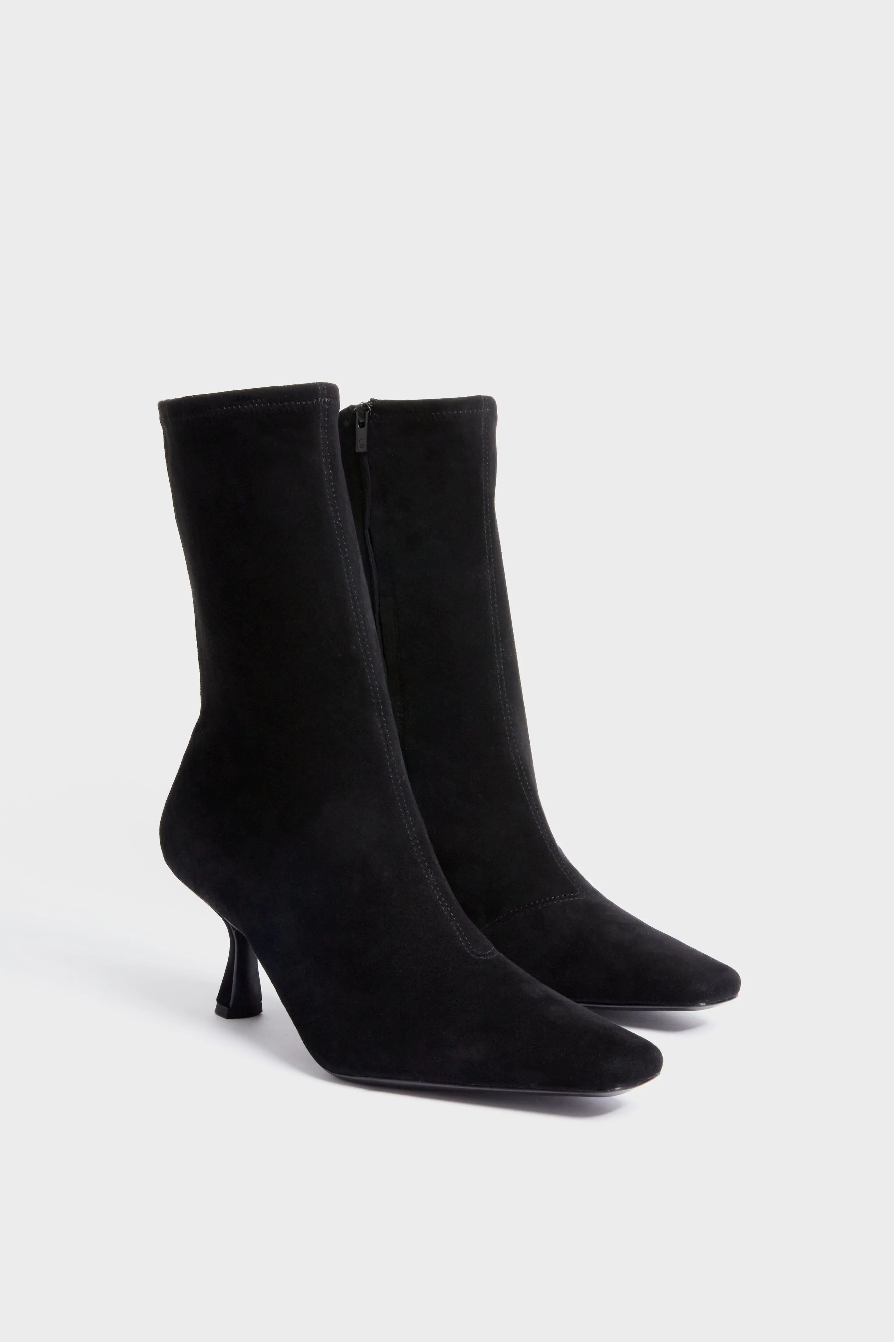 Black Stretch Suede Tatum Boots