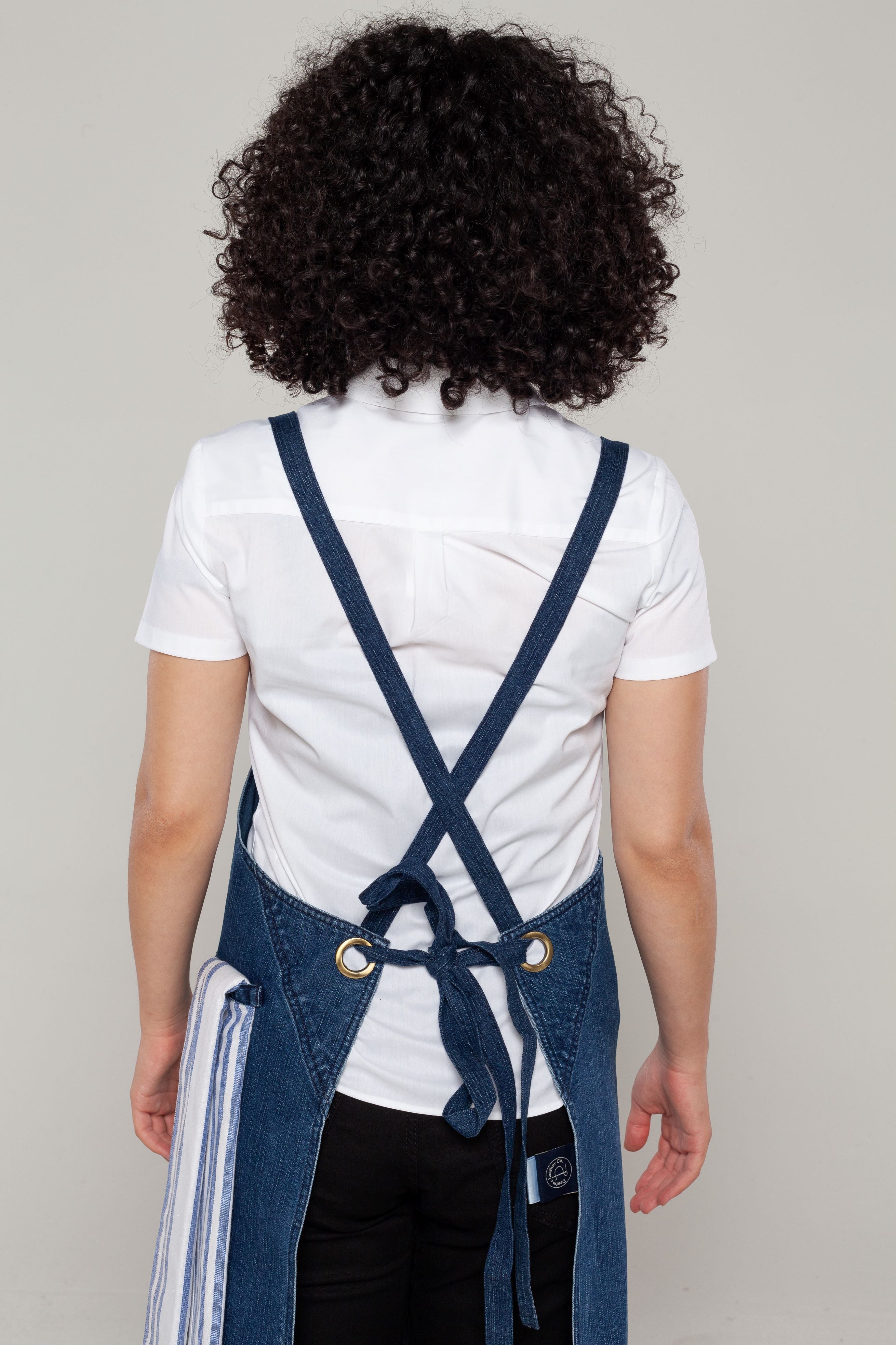 Bondi Crossover Apron Interchangeable straps Denim Blue