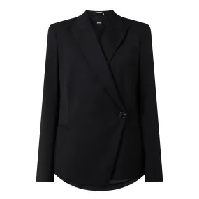 BOSS Jia Double-Breasted Asymmetric Blazer - Black