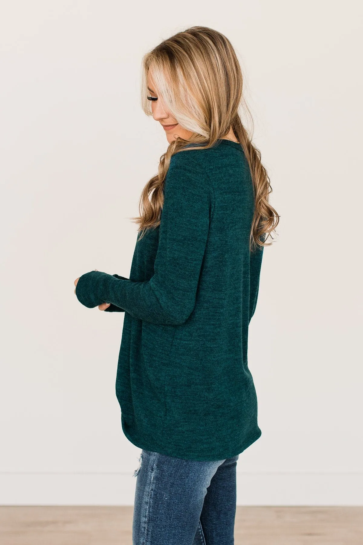 Call On Me Front Twist Top- Dark Teal