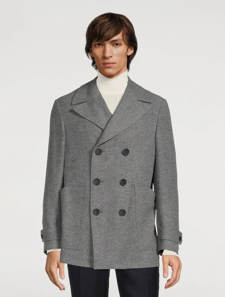 CANALI Wool And Cashmere Double-Breasted Coat