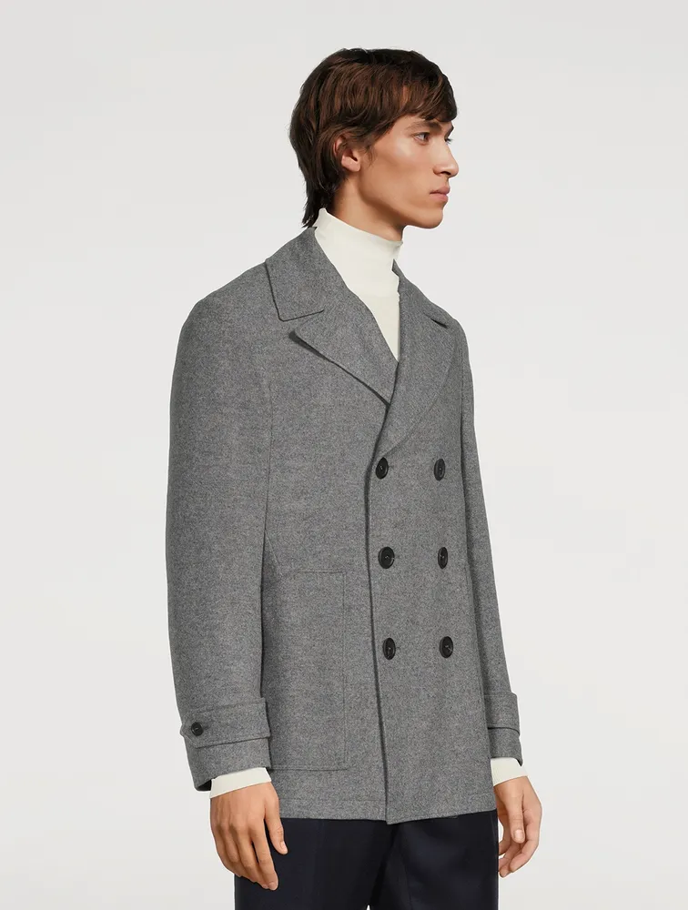 CANALI Wool And Cashmere Double-Breasted Coat