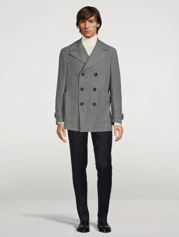 CANALI Wool And Cashmere Double-Breasted Coat