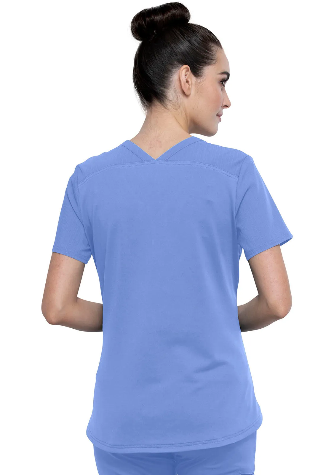 Cherokee Statement Zip Front Top in Ciel Blue