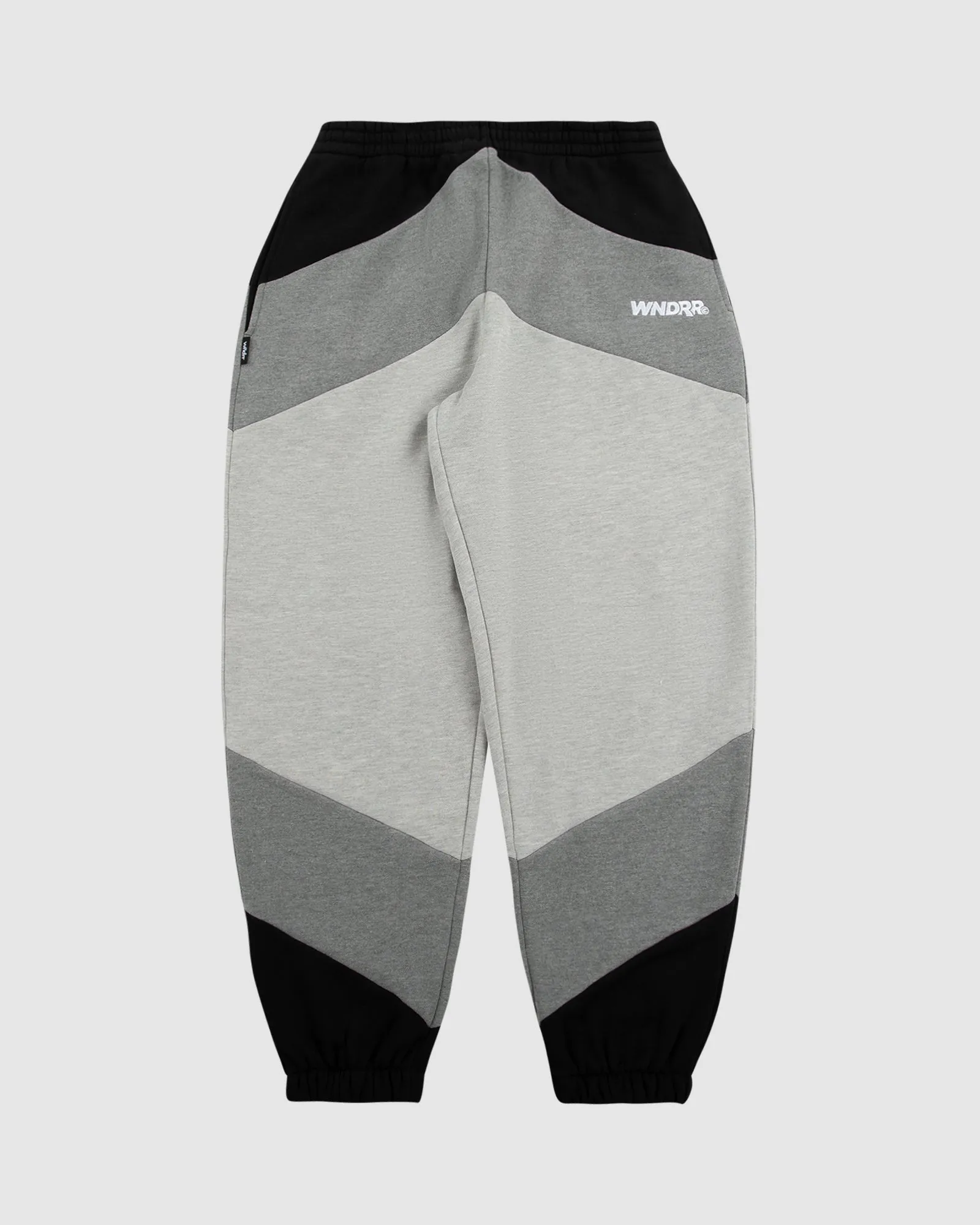 CHEVRON PANEL BAGGY TRACKPANT - BLACK/GREY MARLE