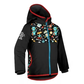 children's softshell jacket with fleece Unuo Basic Roboti black