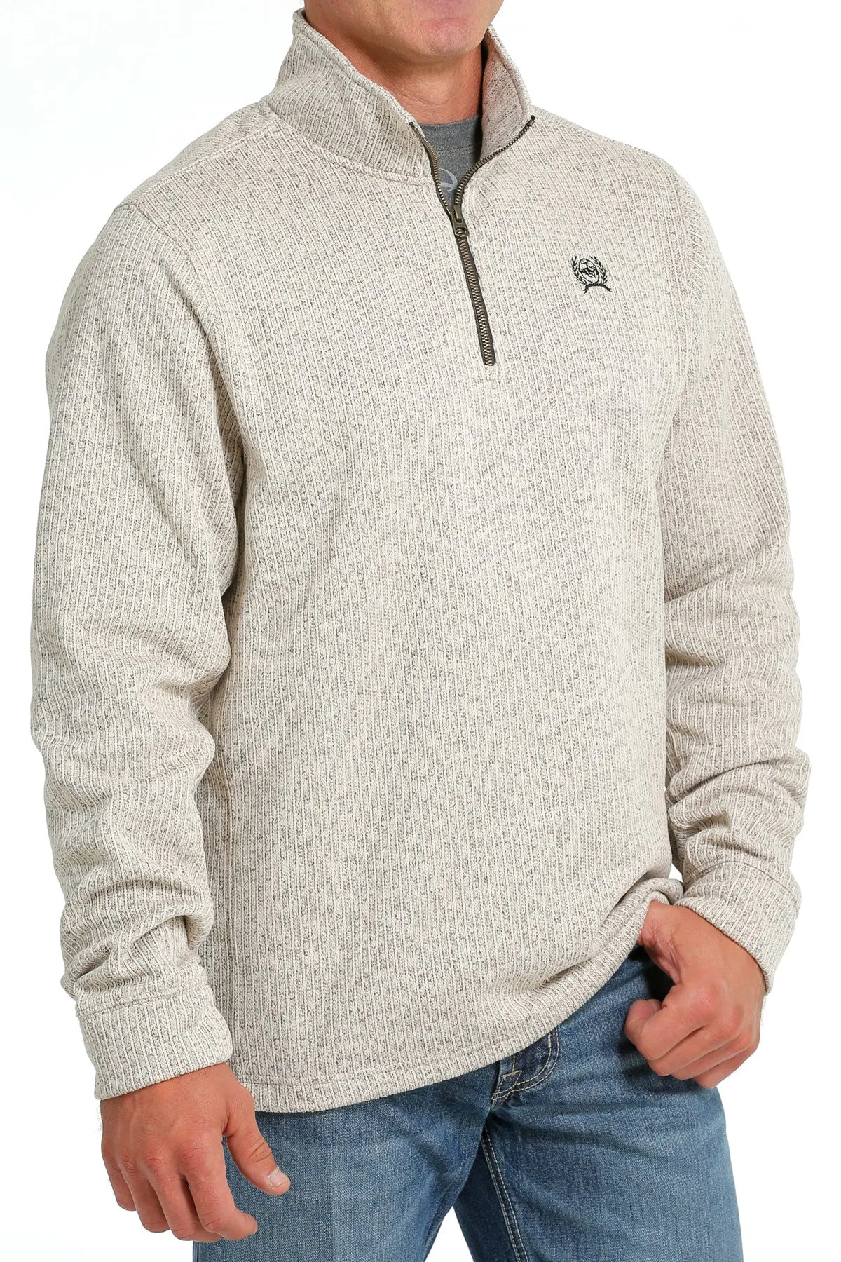 Cinch Men's Stone 1/4 Zip Long Sleeve Pullover Sweater