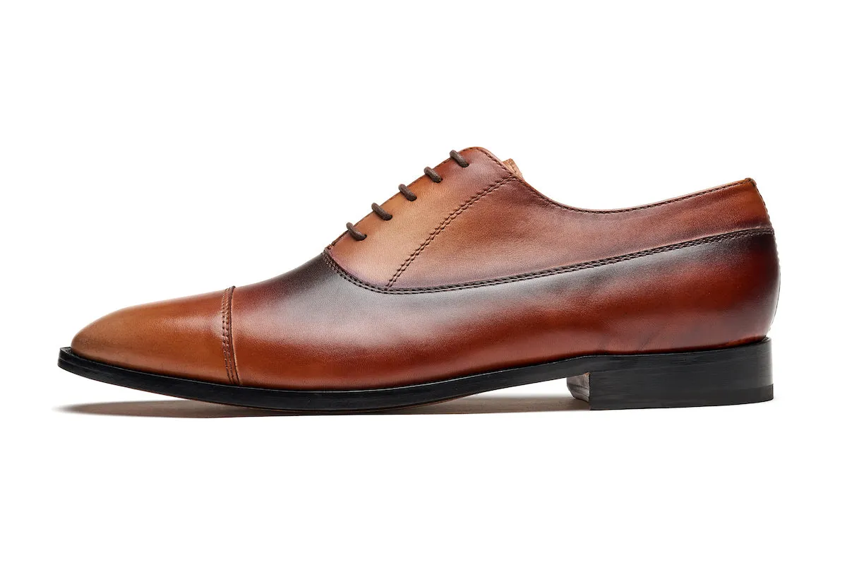 City Leather Oxford - Tan Brown Patina