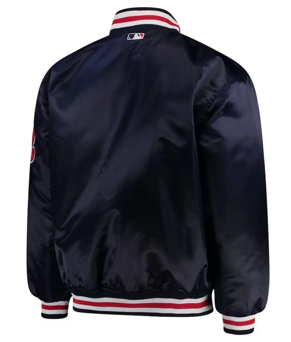 Cleveland Indians Navy Full-Button Satin Jacket