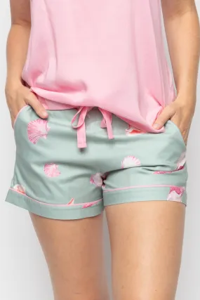 Coral Shell Print Shorts