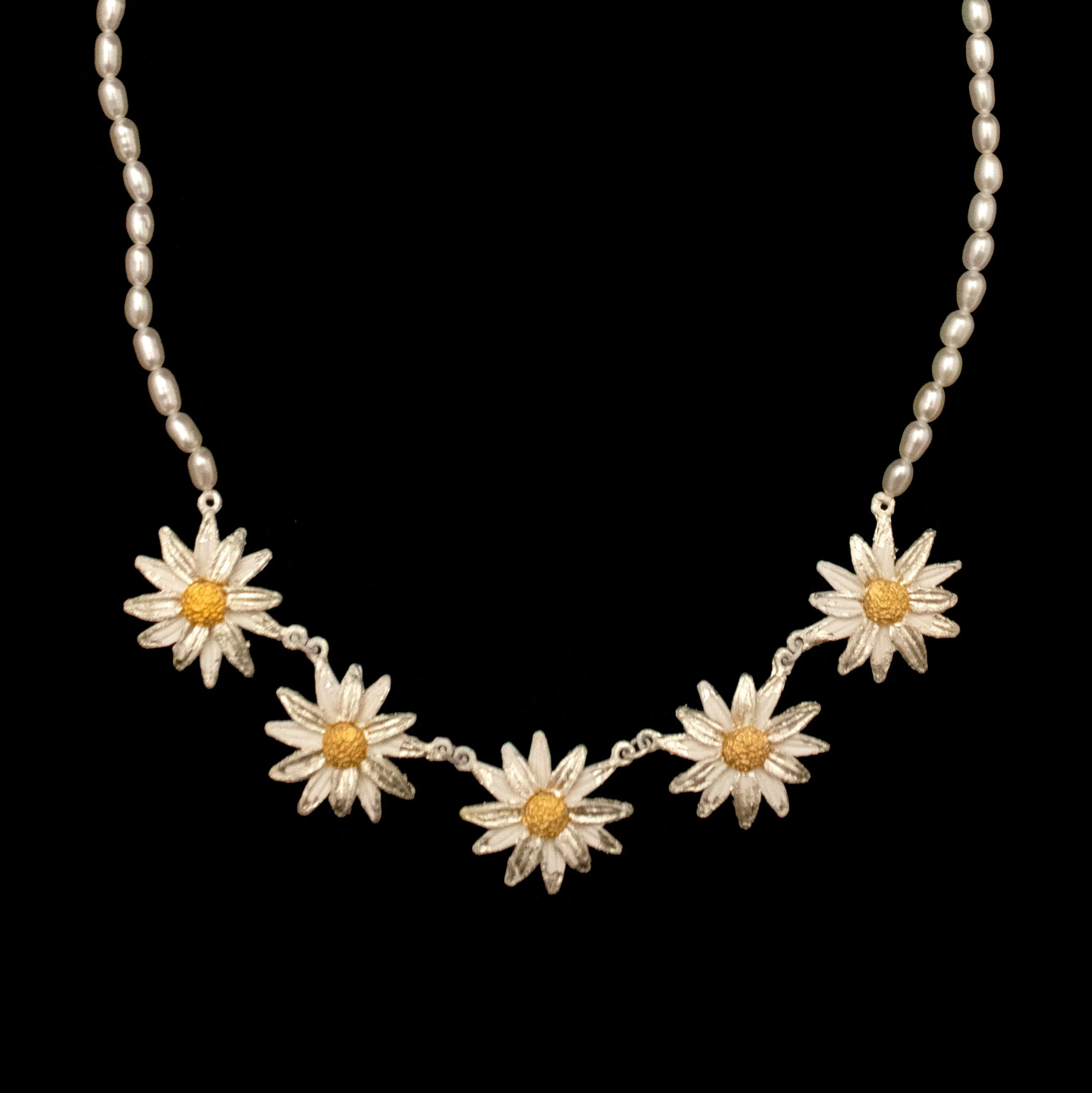 Daisy Necklace on Pearl - Web Exclusive