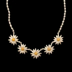 Daisy Necklace on Pearl - Web Exclusive