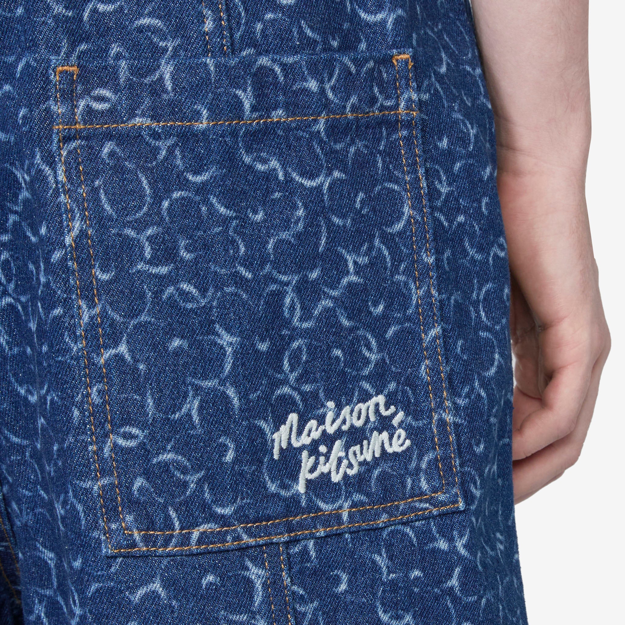 Denim Workwear Bermuda Laser Print