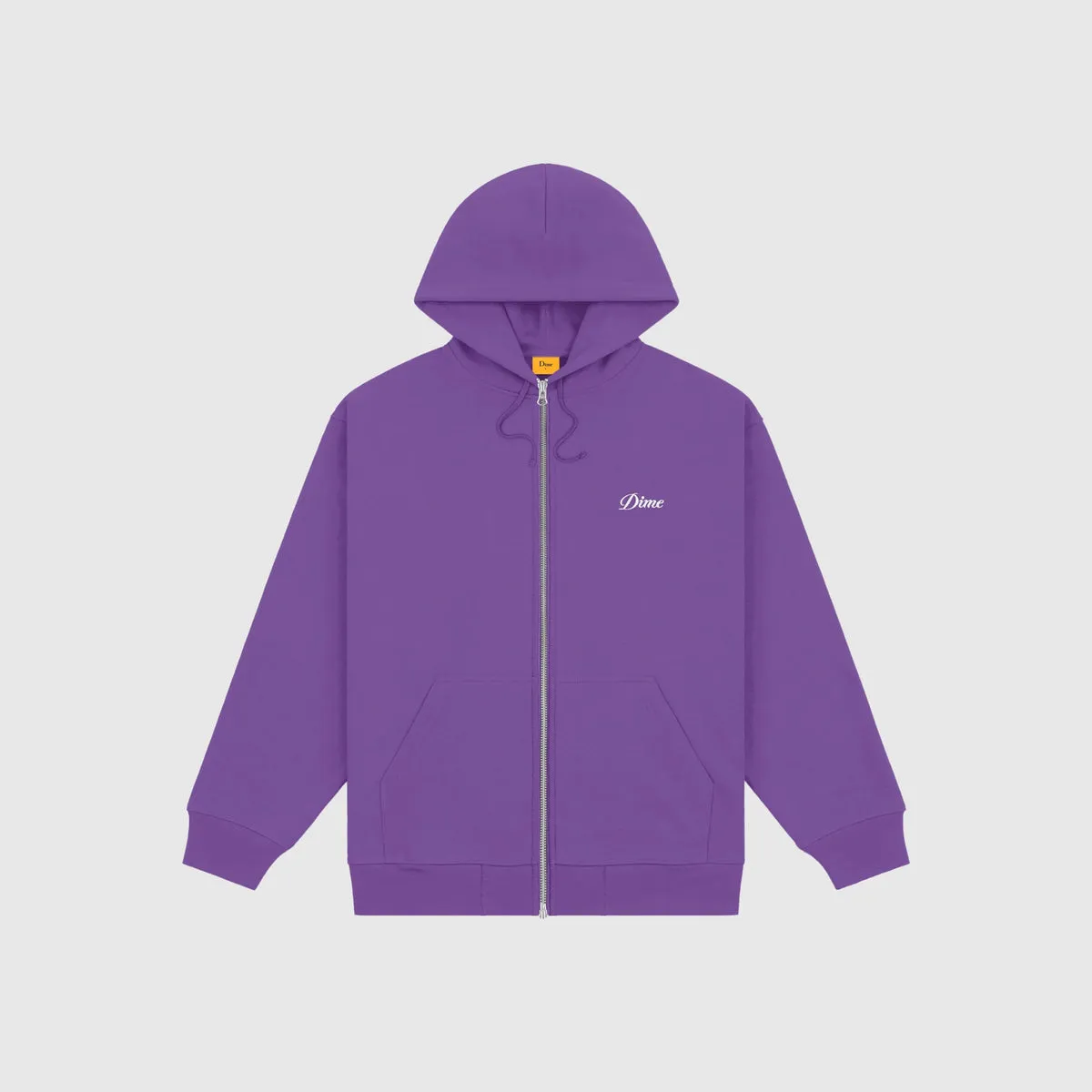 Dime Cursive Small Zip Hoodie - Deep Purple