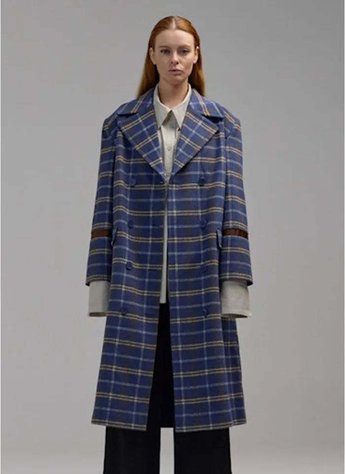 Dref by D Jonquil Coat Blue Check