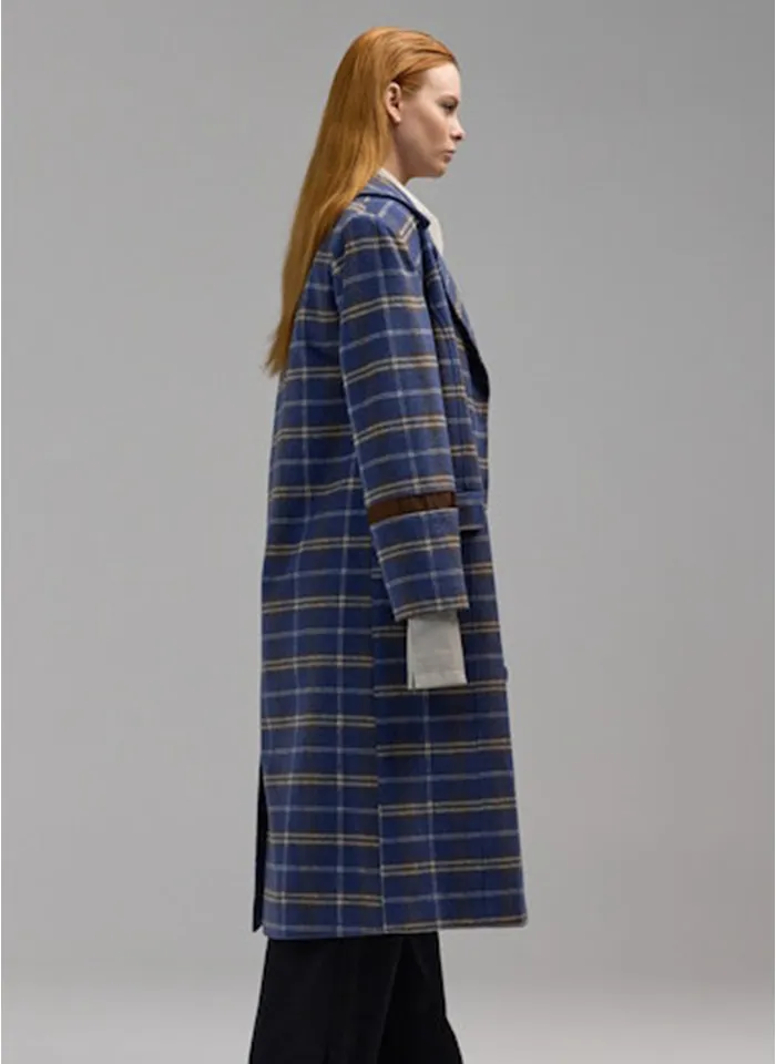 Dref by D Jonquil Coat Blue Check