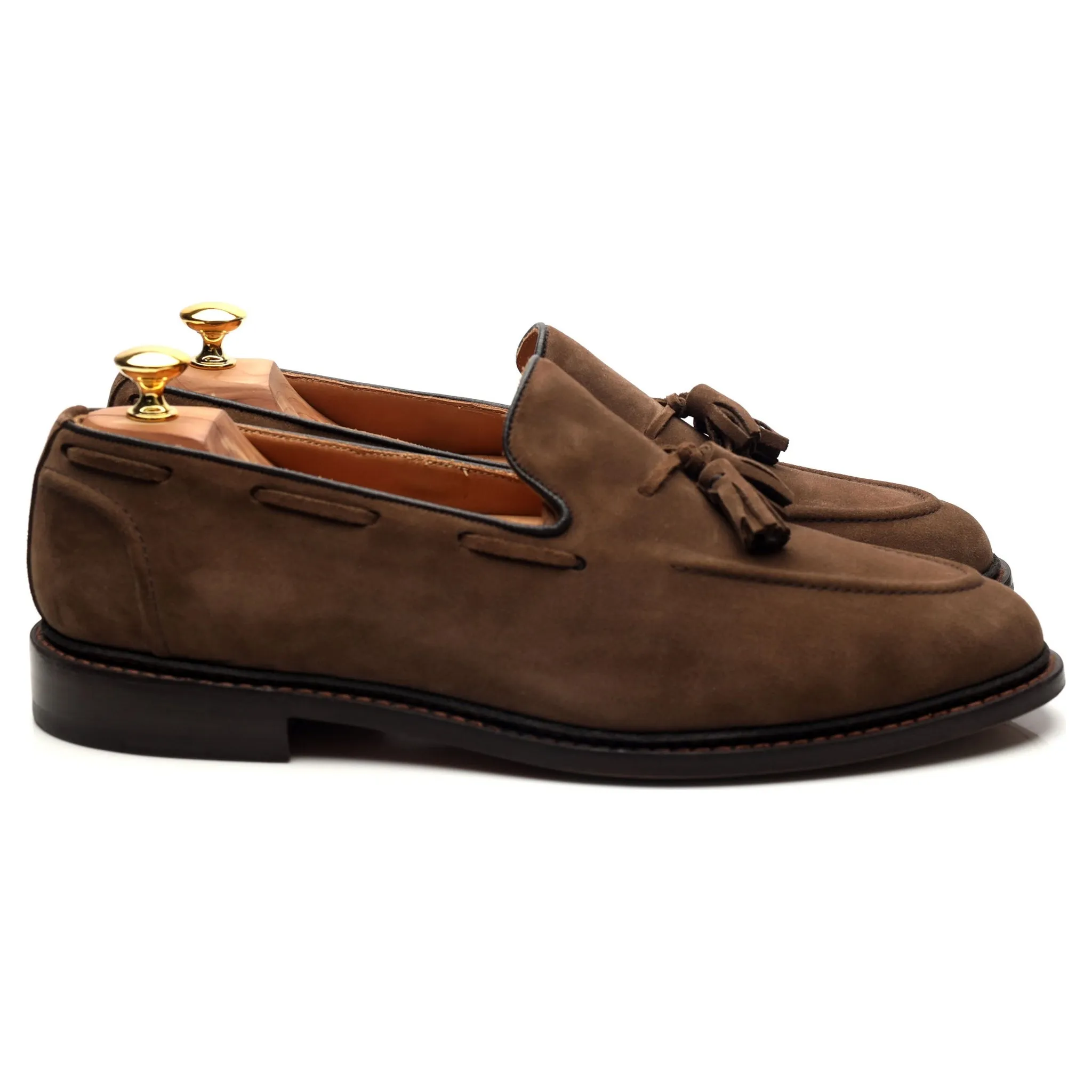 'Elton' Brown Suede Tassel Loafers UK 11