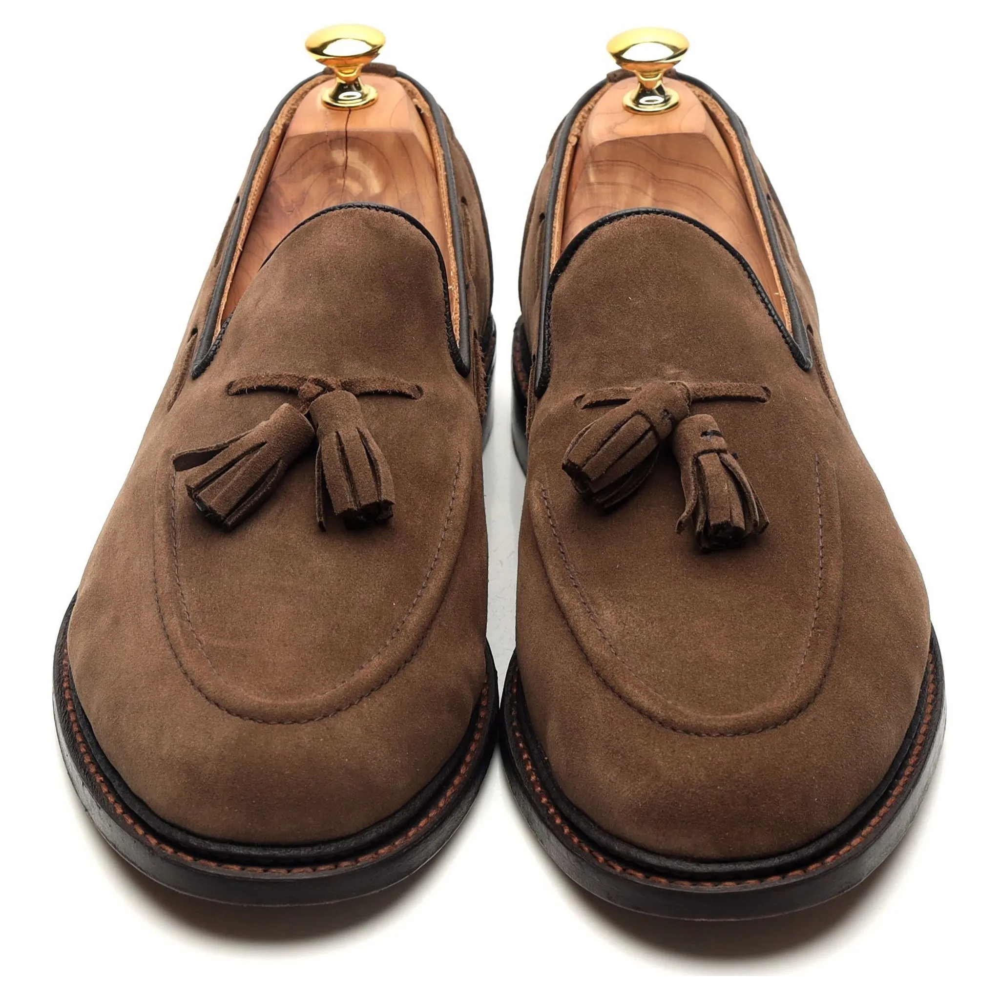 'Elton' Brown Suede Tassel Loafers UK 11