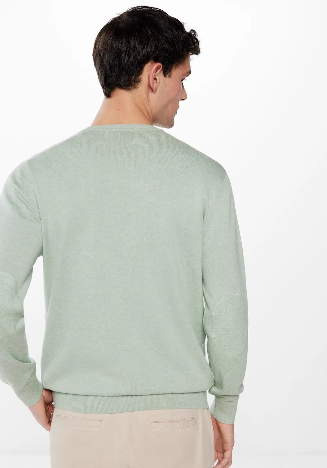 Essential jumper with elbow patches - Green