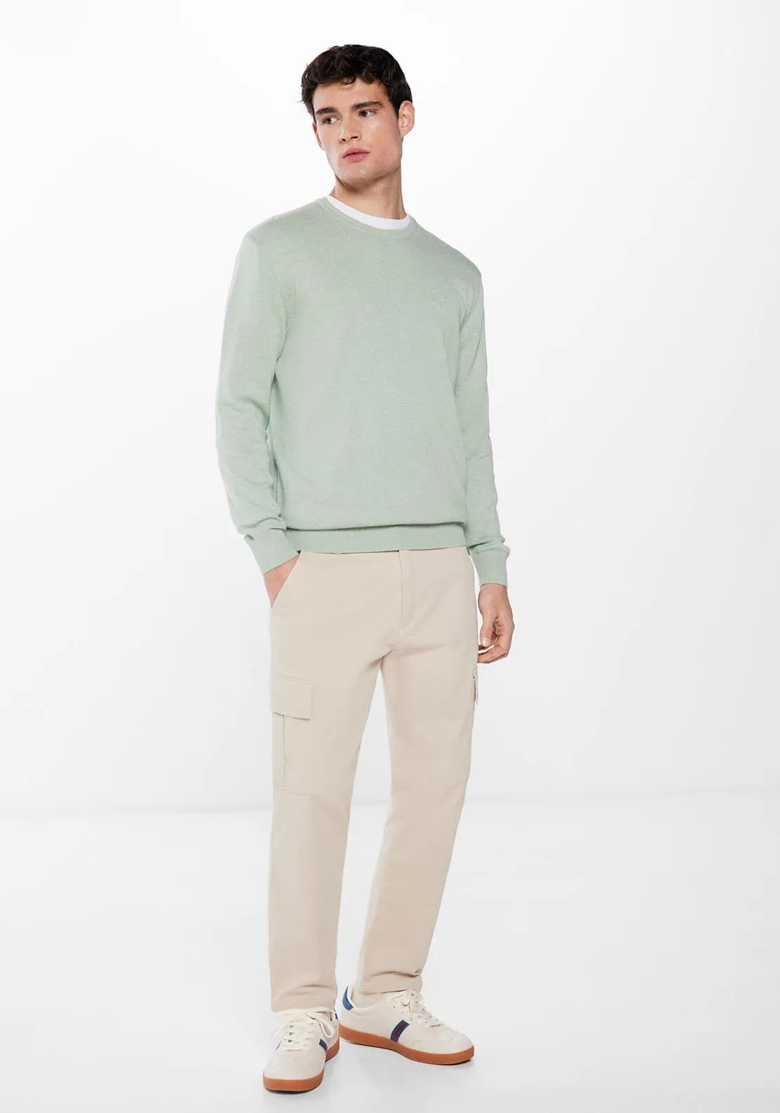 Essential jumper with elbow patches - Green