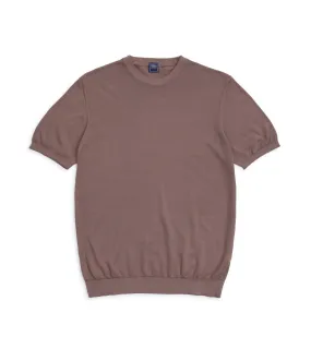 Fedeli Cotton Knitted T-Shirt: Terracotta