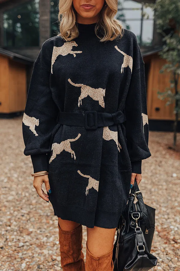 Fiercely In Love Sweater Dress In Black