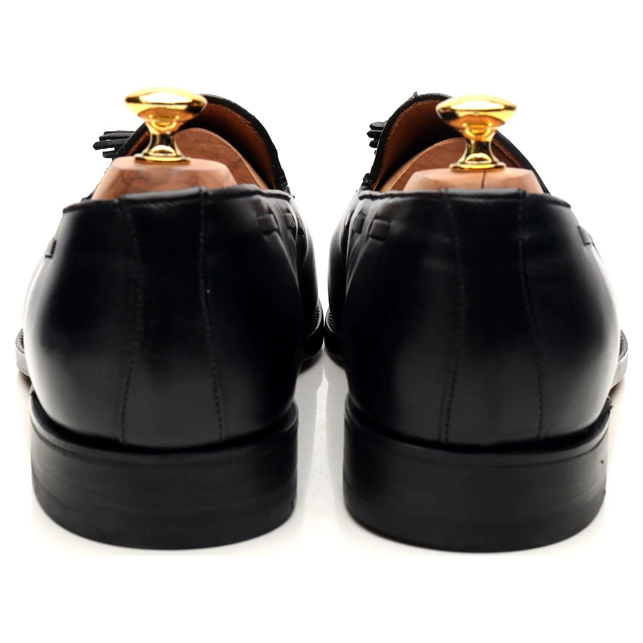 'Finchley' Black Leather Tassel Loafers UK 11 F