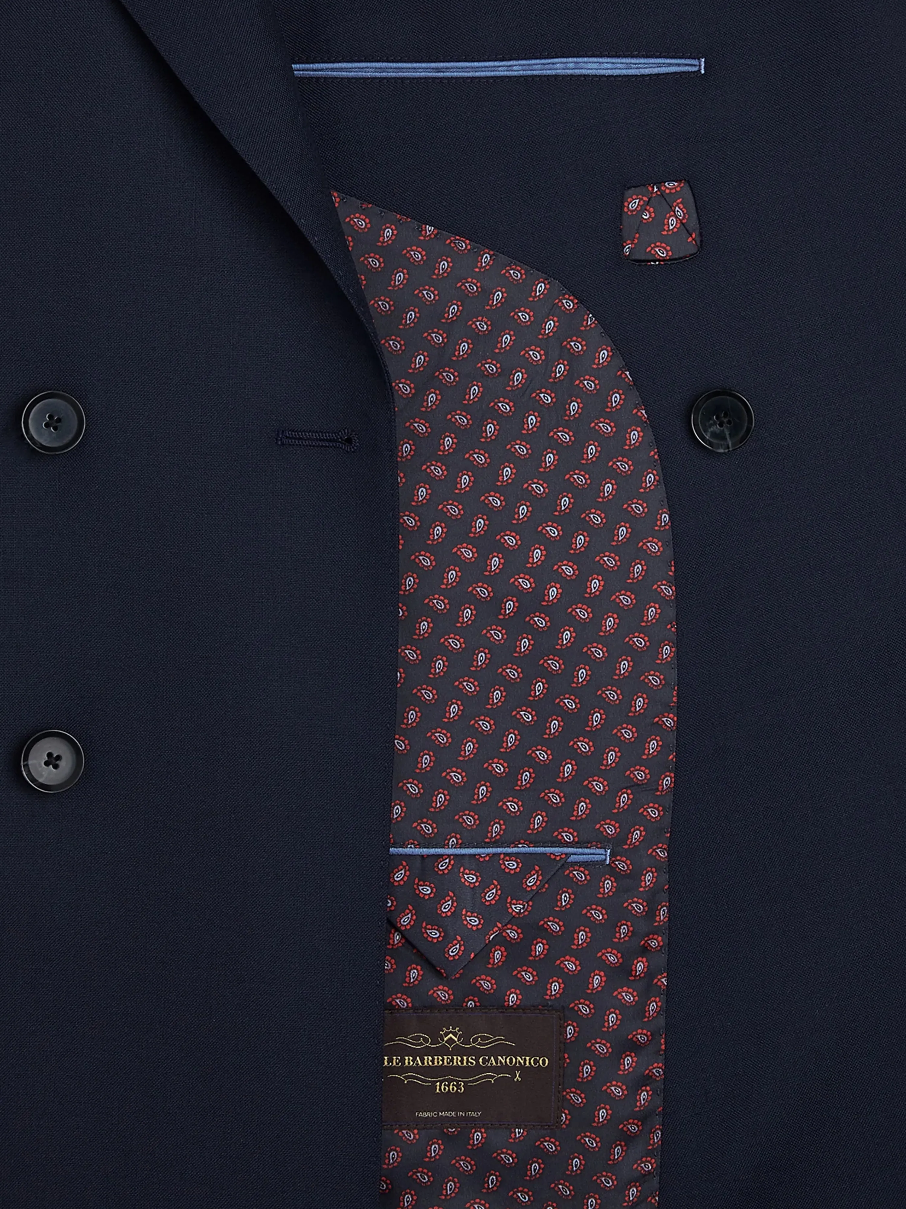 Fitzrovia Slim Fit Double-Breasted Navy Jacket