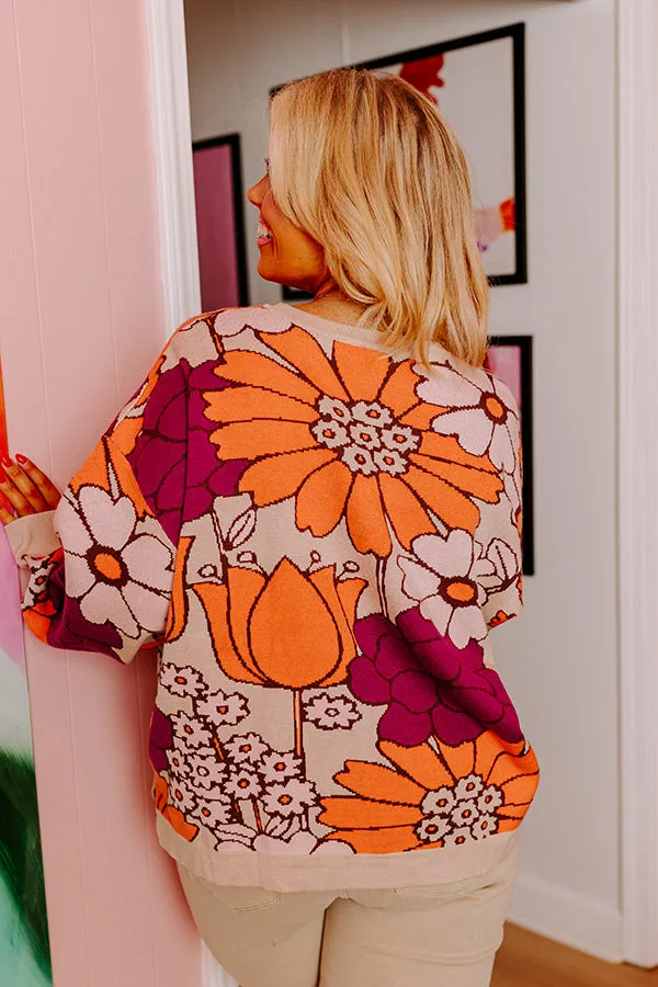 Floral Dream Knit Sweater Curves