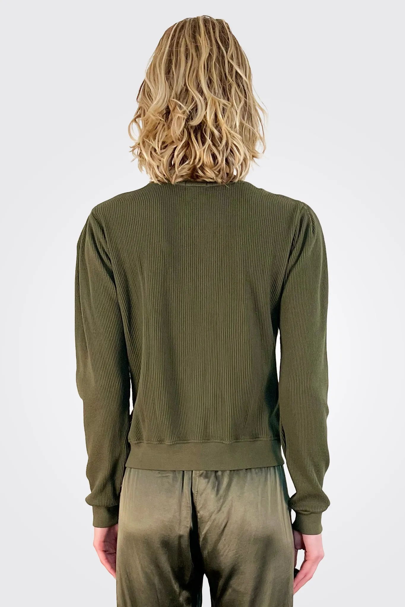 Florence Statement Sleeve Cardigan - Military