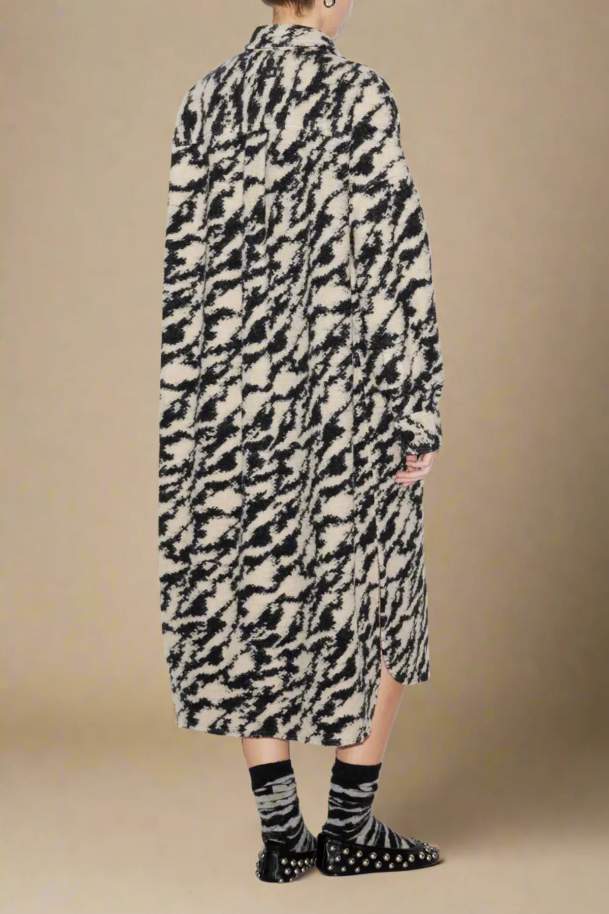 Fontizi Zebra Coat - Blk/Beige