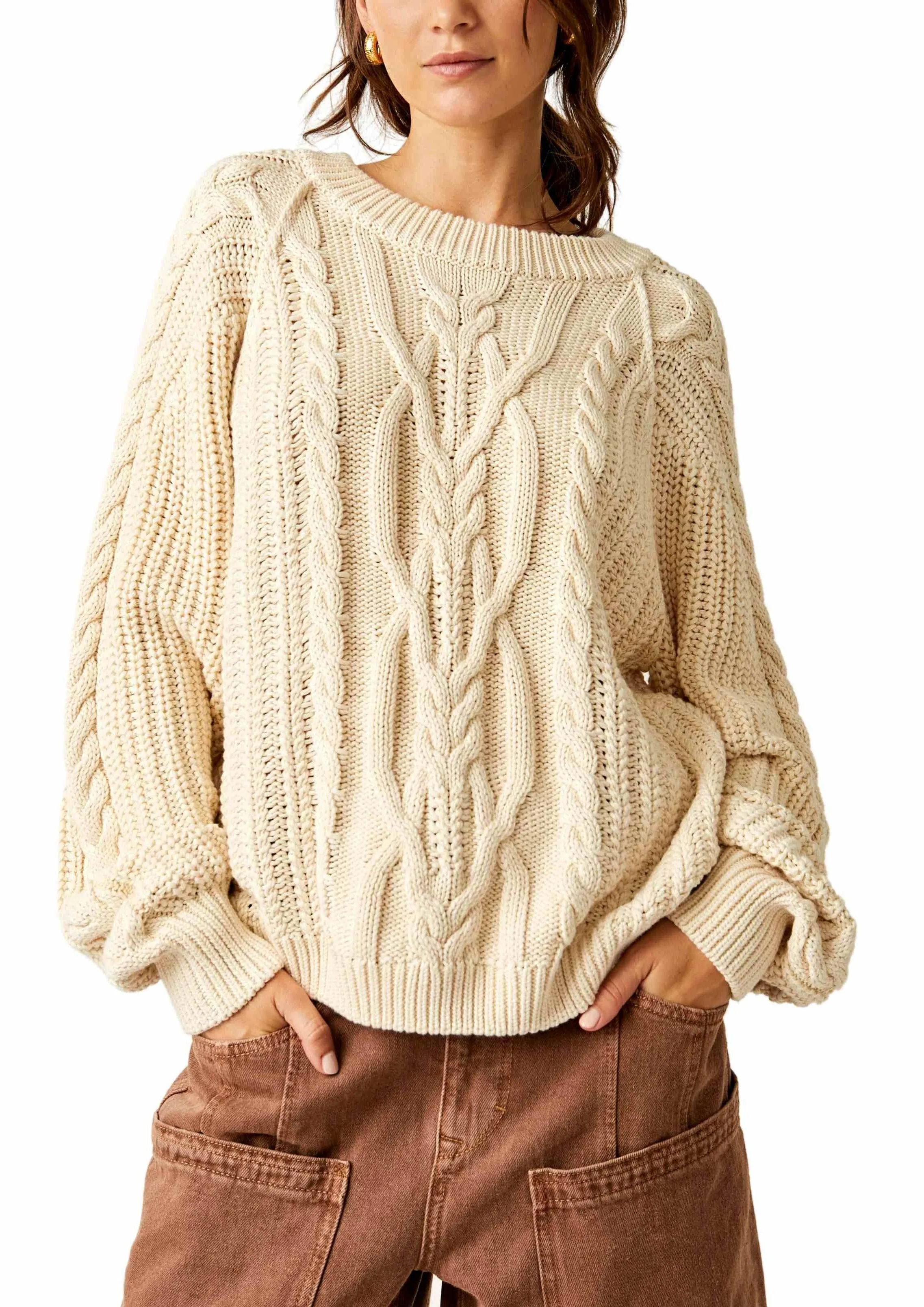 Frankie Cable Sweater in Ivory