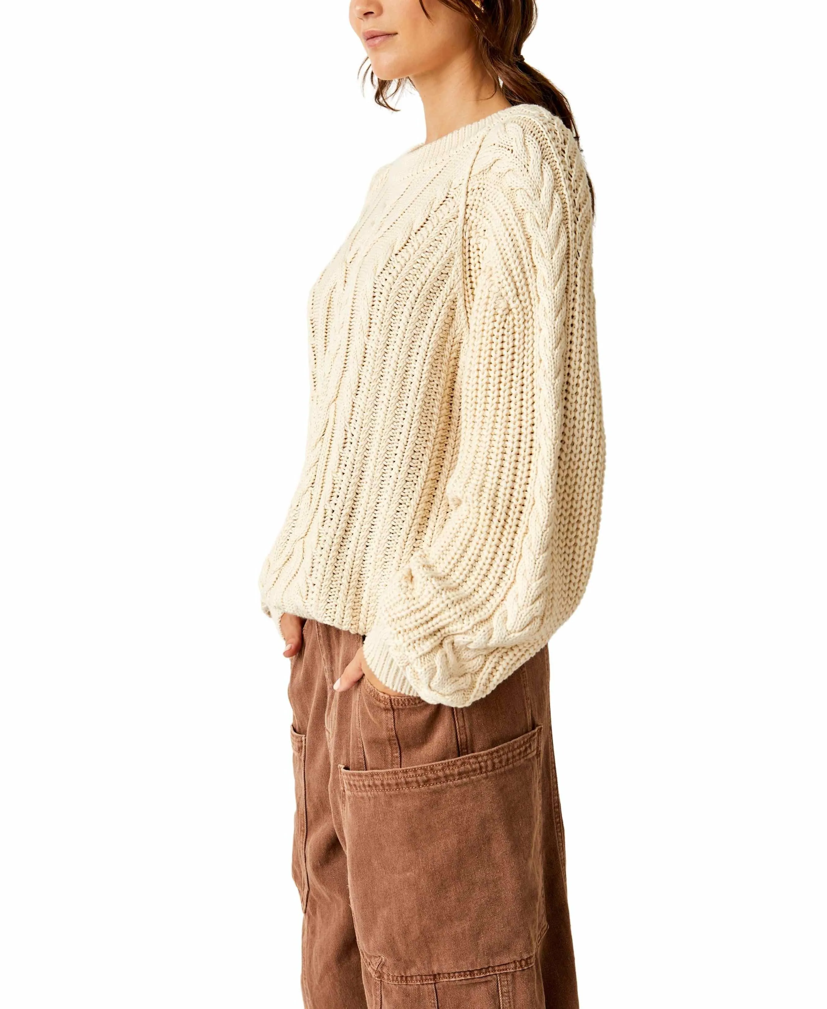 Frankie Cable Sweater in Ivory